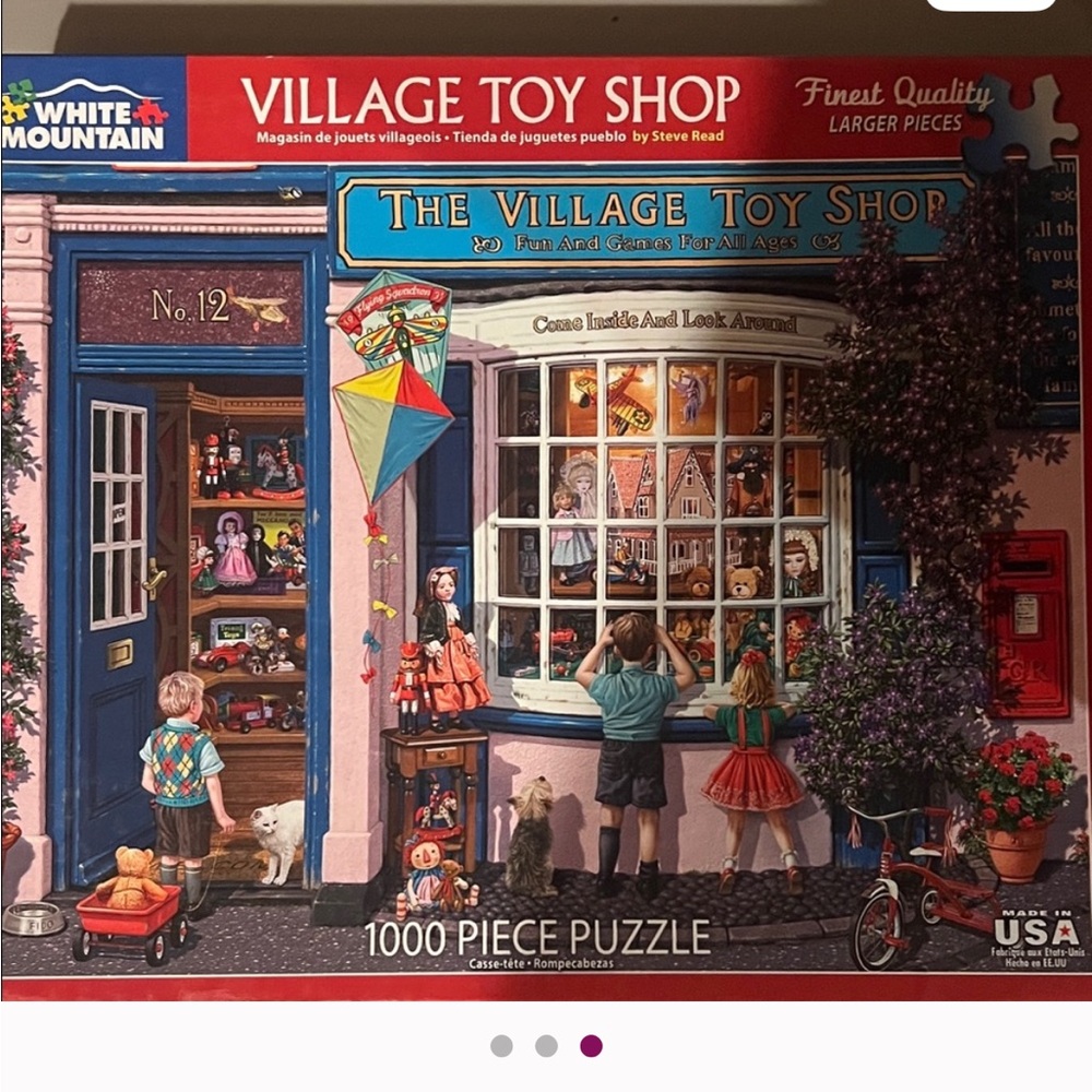 White Mountain Village Toy Shop Puzzle - Colorful 1000 Pieces